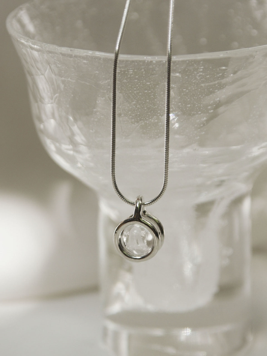 stem stone necklace-M-silver