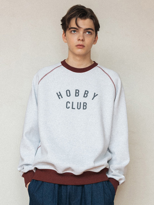 [기모VER]HOBBYCLUB RAGLAN SWEATSHIRT_BURGUNDY