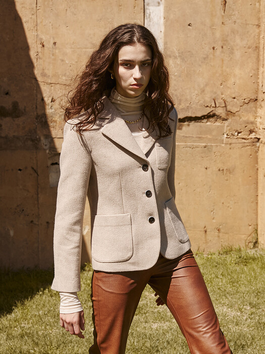 EQUESTRIAN TWEED JACKET_Beige [U1W0J108/71]