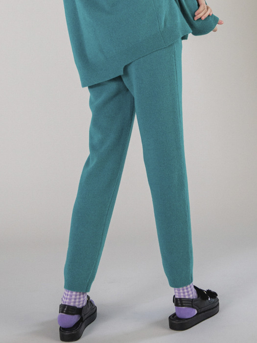 cashmere blend knit pants Blue Green
