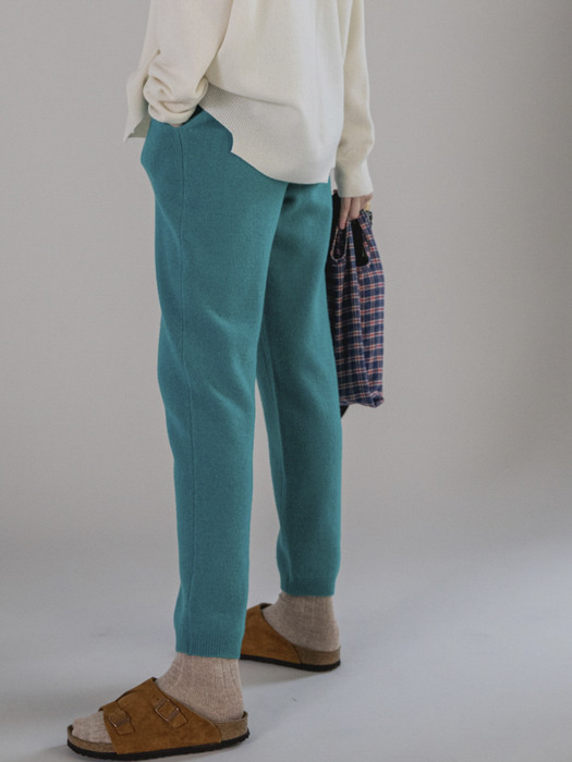 cashmere blend knit pants Blue Green