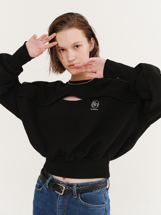 RON SLIT SWEATSHIRT BLACK