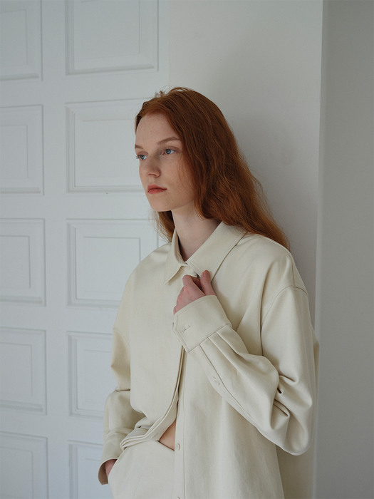 Cotton shirt jacket / Ivory