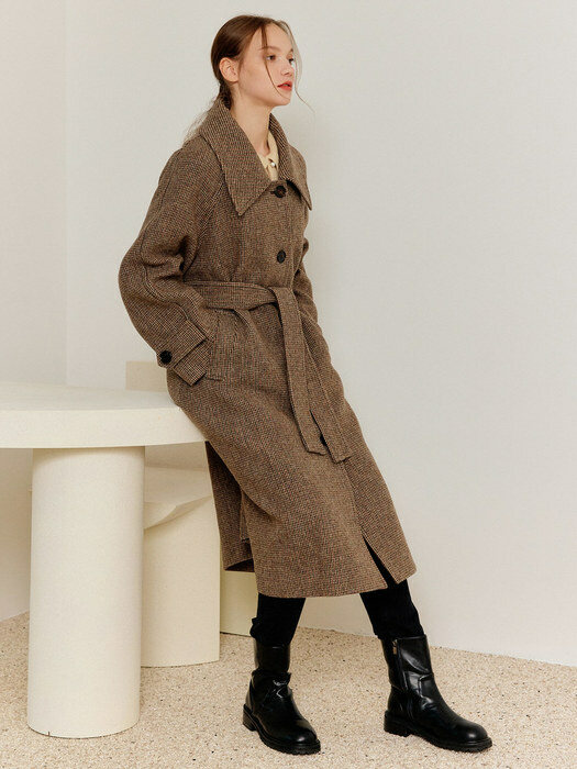 브라운 캐롤 오버사이즈 울 코트 / BROWN CAROL OVERSIZE WOOL COAT