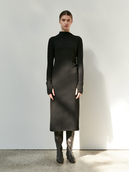 TOW DRAPE TUCK JERSEY DRESS_3 COLOR