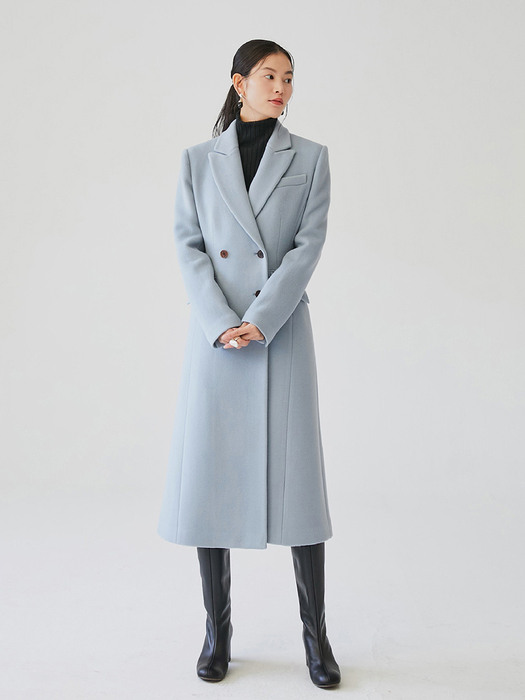 [미전시]BRYNLEE Slim double breasted coat (Soft blue)