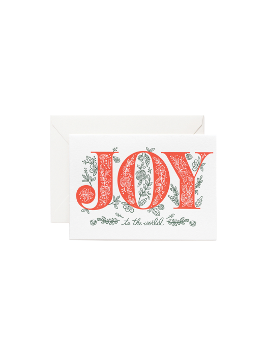 라이플페이퍼 Letterpress Joy To The World Card 크리스마스 카드