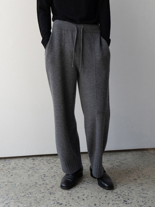 Extra fine tasmanian wool 100% maxi pants_Grey