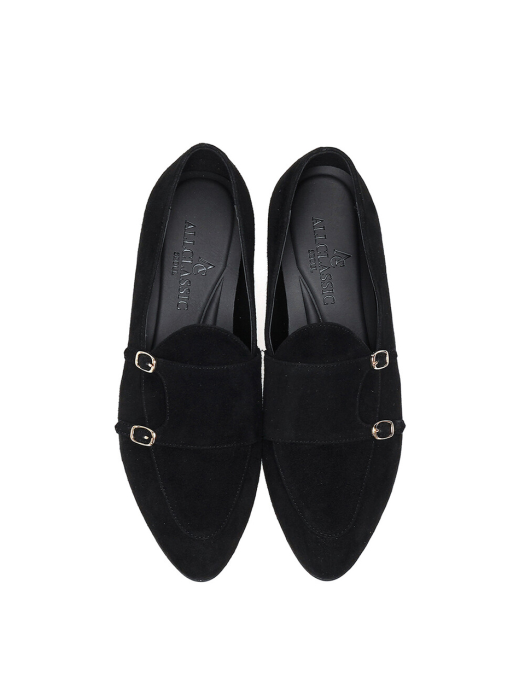 Buckle Loafers Black Suede / ALCW004