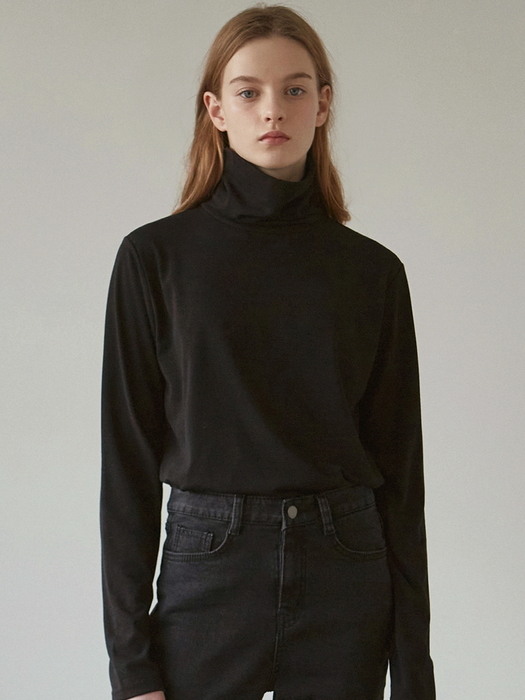 WARMER TURTLENECK TOP_BLACK