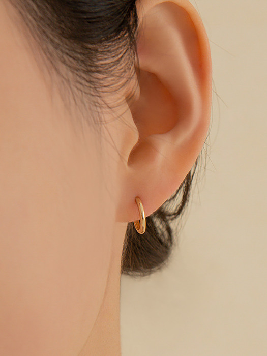 [14K SET] 심플 라운드 원터치 귀걸이 (M_1쌍) A01 + 루나 컷팅 원터치 귀걸이 (14K_1쌍) ER19 #SET06