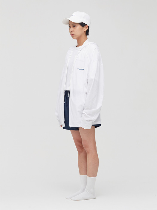 ZIONT_homemade Sheer Oversized Zip Hoodie_white