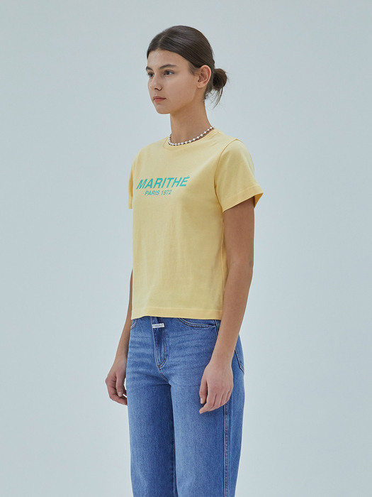 W REGULAR LOGO TEE light yellow