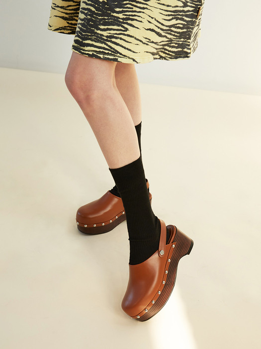 Zoe Clogs Leather Brown