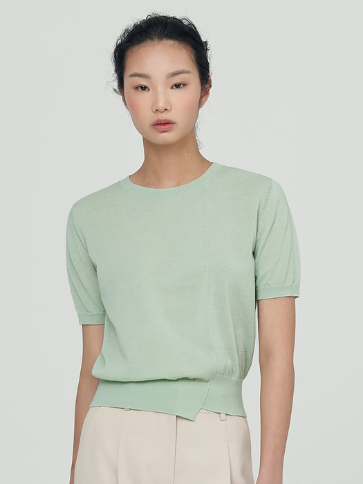 Unbalance Knit Pullover  Mint Green(KE2351M02L)