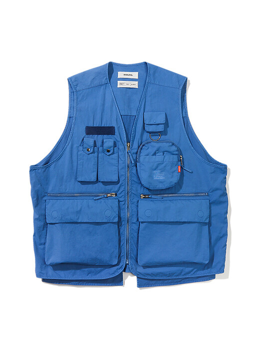 Garment Dyed Utility Vest -Blue