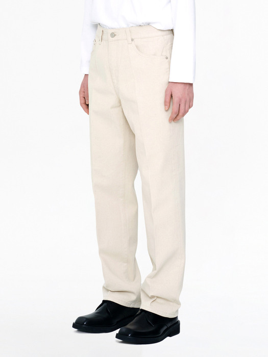 DEN0653 crease cream pants(regular fit)
