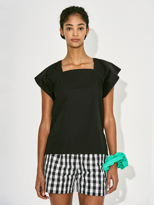 MEMORY GINGHAM CHECK BASIC SHORTS BLACK &WHITE