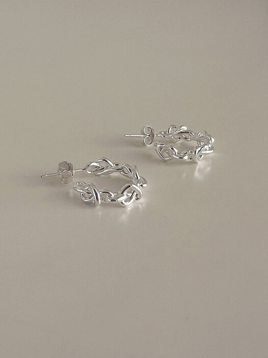 [925silver] Heart chain earring