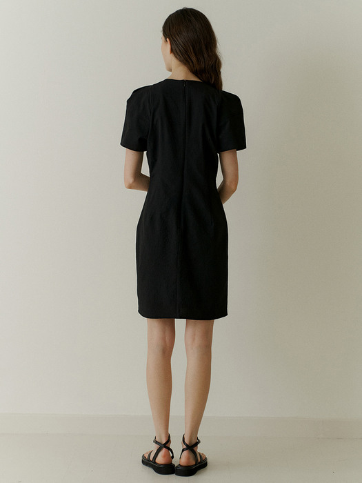 4.55 시어서커 Mini Dress (Black)