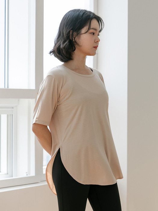 모어아웃 여성요가복 루즈핏 데일리 커버업 티셔츠 4TT2413