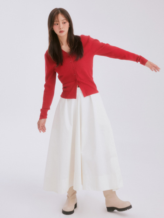 Wave flare skirt (ivory)