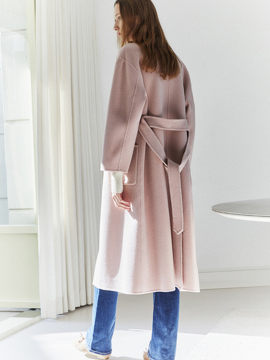 Collarless Handmade Coat_Pink