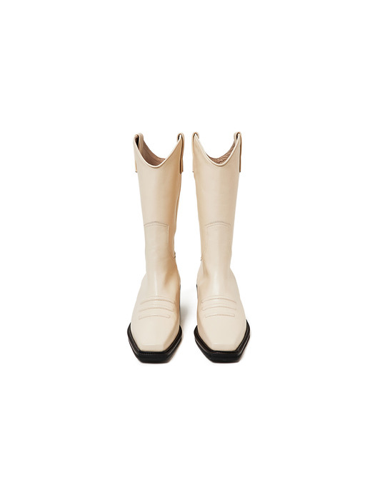 50mm Marfa Western Middle Boots (WHITE)