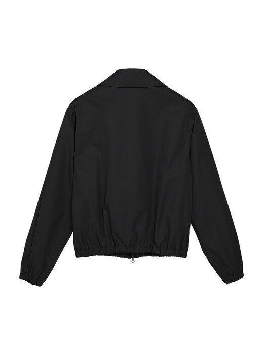 Big-Collar Zip Jacket Black