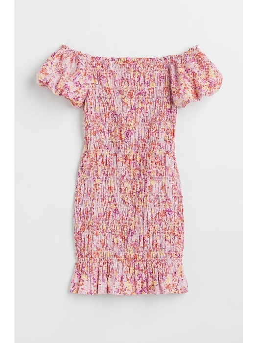 스모킹 오프숄더 드레스 핑크/플로럴 1080722002