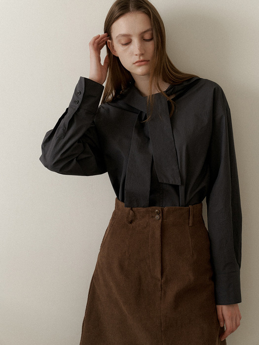 3.73 Button corduroy skirt (Brown)