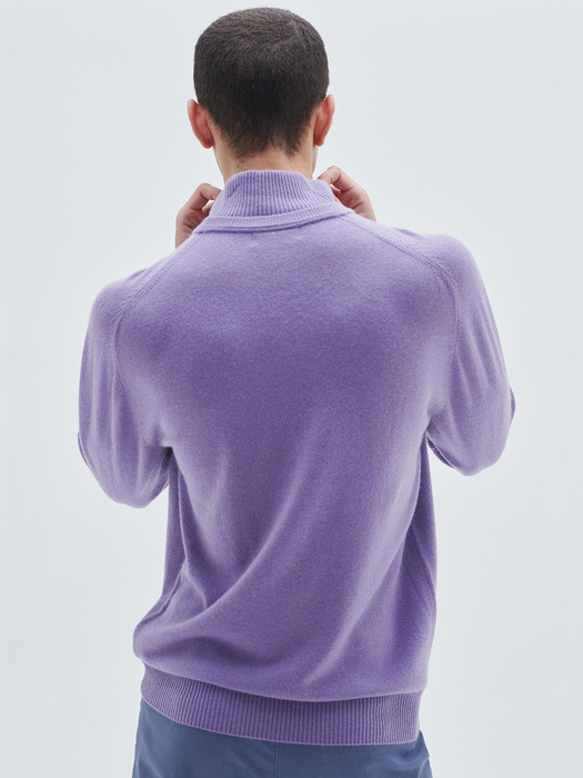 [M23MPU004]Color block pullover(Violet)