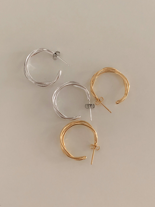 silver925 cor ring earrings (2color)