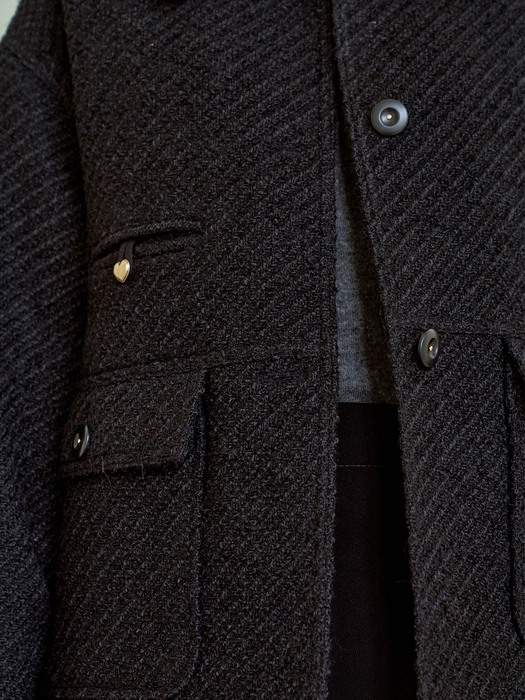 Spencer Wool Tweed Jacket (Black)