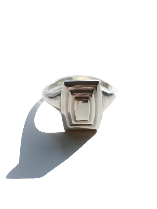 Layered Square Signet Ring (silver)