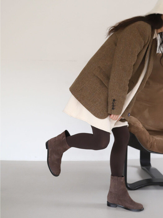 Short ankle boots / brown suede (2cm)