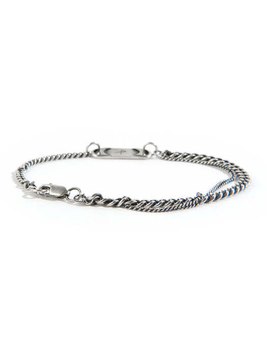 SEWN SWEN SILVER DOUBLE CURB CHAIN BRACELET