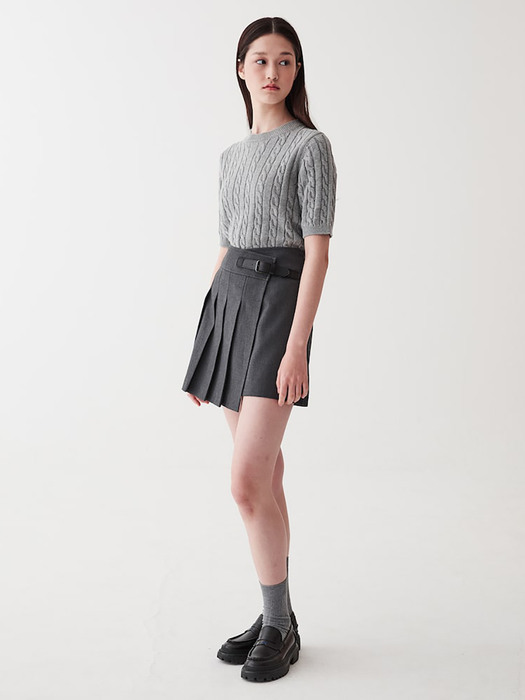 Half Sleeve Knit Pullover  Grey (KE3151M043)