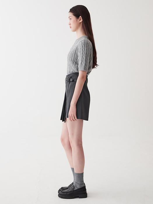 Half Sleeve Knit Pullover  Grey (KE3151M043)