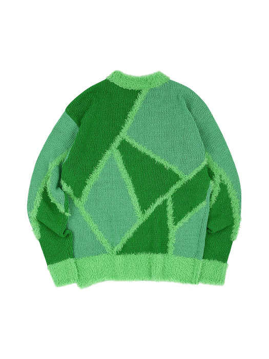 UNISEX REIMS23 INTARSIA SWEATER atb858u(GREEN/LIME)