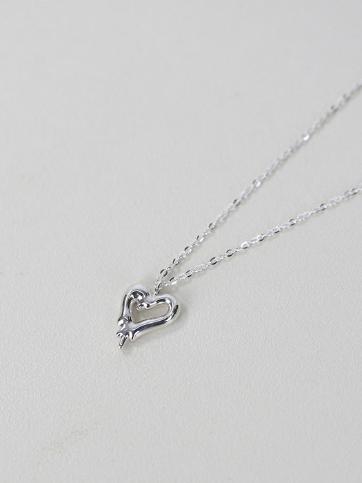 Melting heart mini necklace (925 silver)
