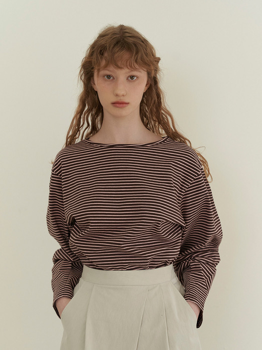 2.85 Roundy stripe tshirt (Brown)