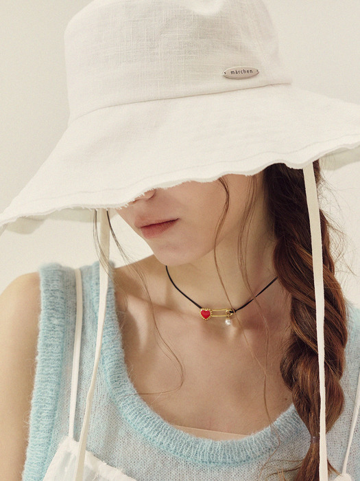 [단독] Linen wide strap bucket hat_4color