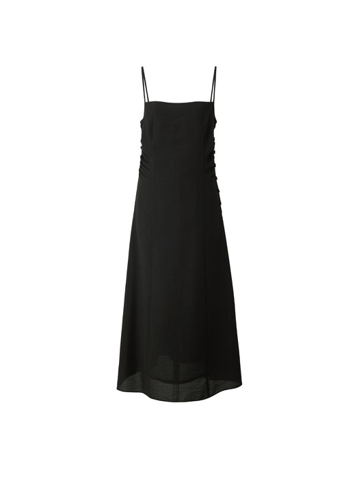 Side button layered dress - Black
