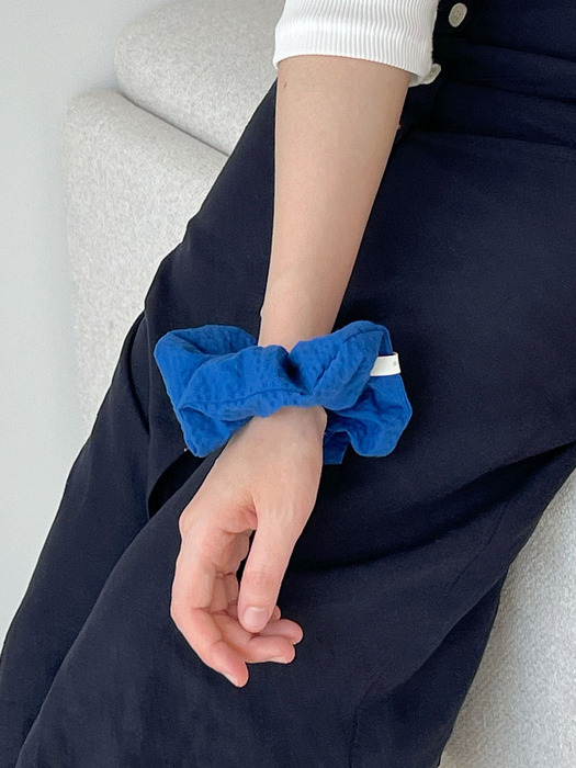 oar Seersucker Scrunchie [Blue]