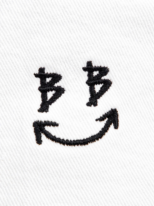 BBD Smile Logo Denim Bucket Hat (White)