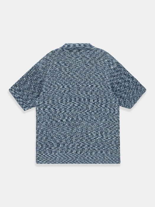Two Tone Twisted Knit Shirt_W/Navy