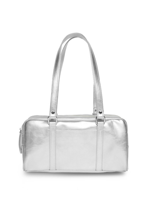 line boston bag (라인보스턴백) - glossy Silver