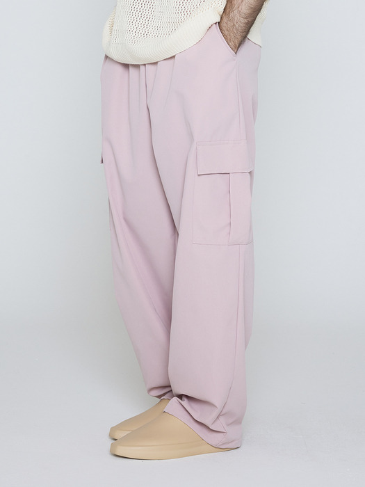 CB SEMI WIDE STRING CARGO PANTS (PINK)