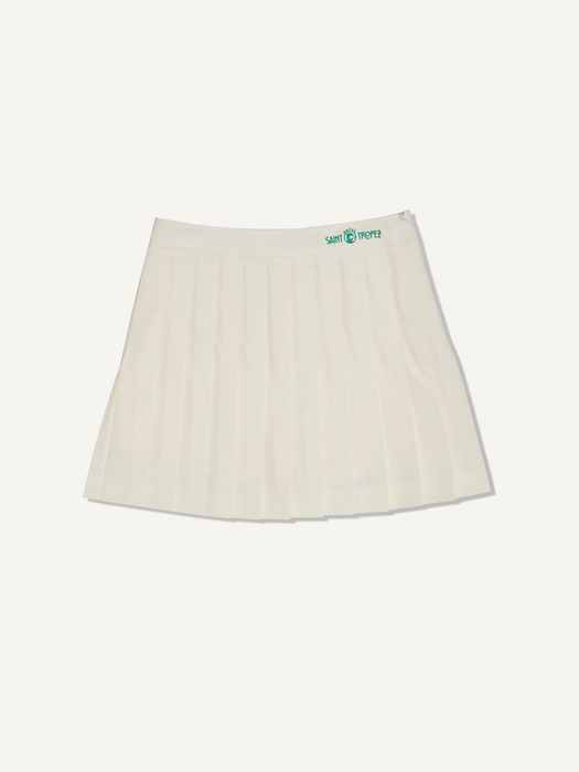 WHITE MICCA PLEATS SKIRT